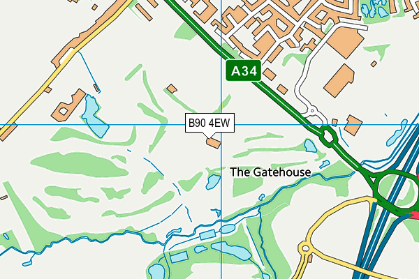 Shirley Golf Club map (B90 4EW) - OS VectorMap District (Ordnance Survey)