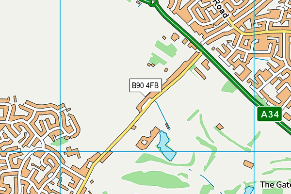 B90 4FB map - OS VectorMap District (Ordnance Survey)