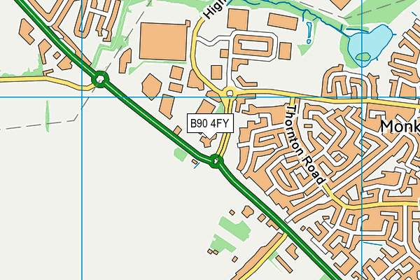 B90 4FY map - OS VectorMap District (Ordnance Survey)