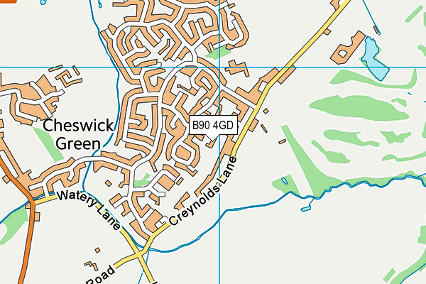 B90 4GD map - OS VectorMap District (Ordnance Survey)