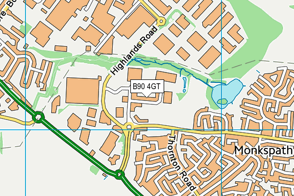 B90 4GT map - OS VectorMap District (Ordnance Survey)