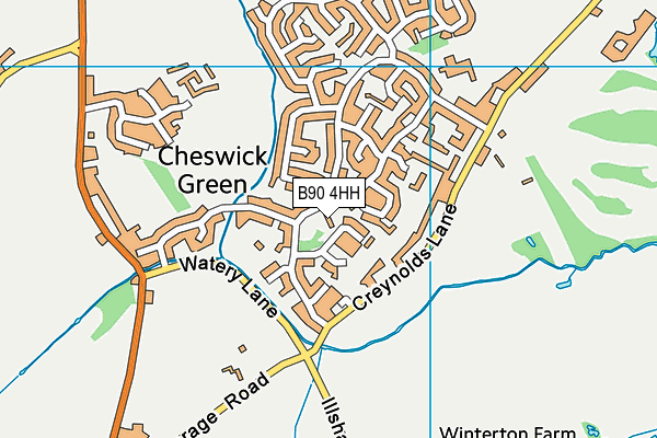 B90 4HH map - OS VectorMap District (Ordnance Survey)