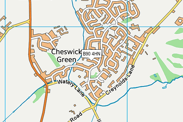 B90 4HN map - OS VectorMap District (Ordnance Survey)