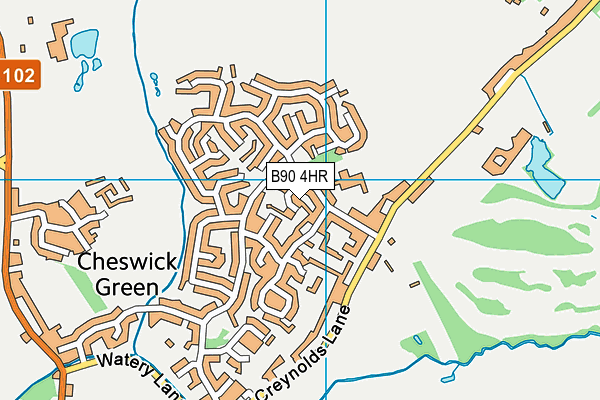 B90 4HR map - OS VectorMap District (Ordnance Survey)