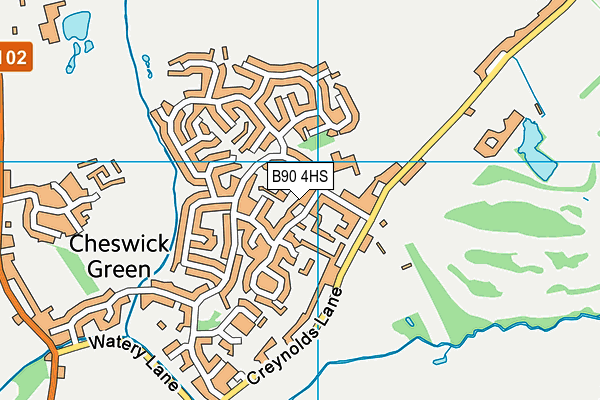 B90 4HS map - OS VectorMap District (Ordnance Survey)