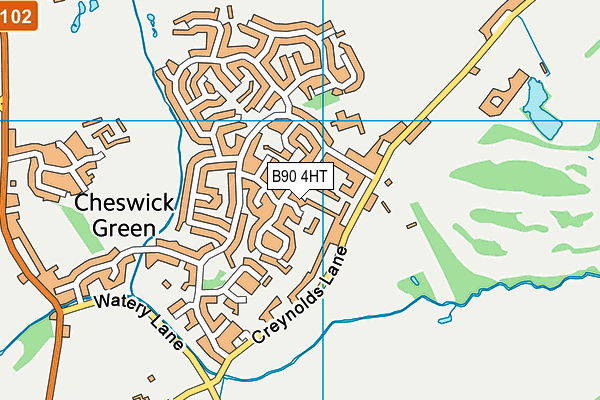 B90 4HT map - OS VectorMap District (Ordnance Survey)