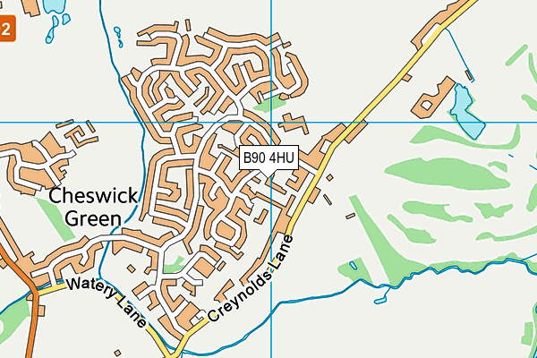 B90 4HU map - OS VectorMap District (Ordnance Survey)