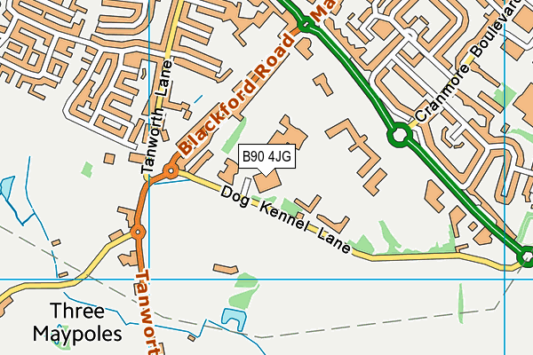 Village Gym (Solihull) map (B90 4JG) - OS VectorMap District (Ordnance Survey)