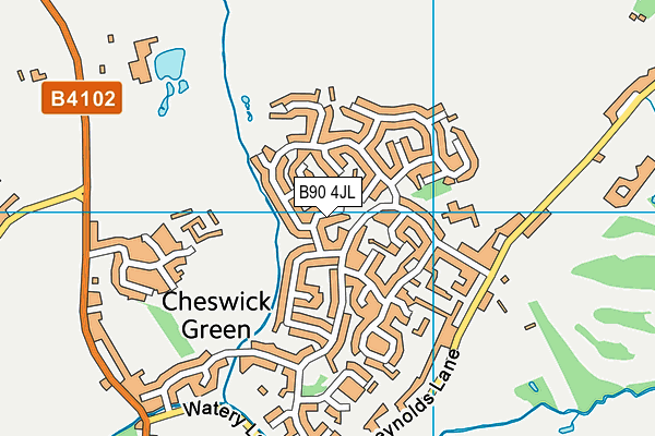 B90 4JL map - OS VectorMap District (Ordnance Survey)