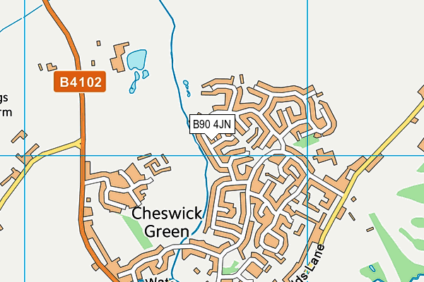 B90 4JN map - OS VectorMap District (Ordnance Survey)