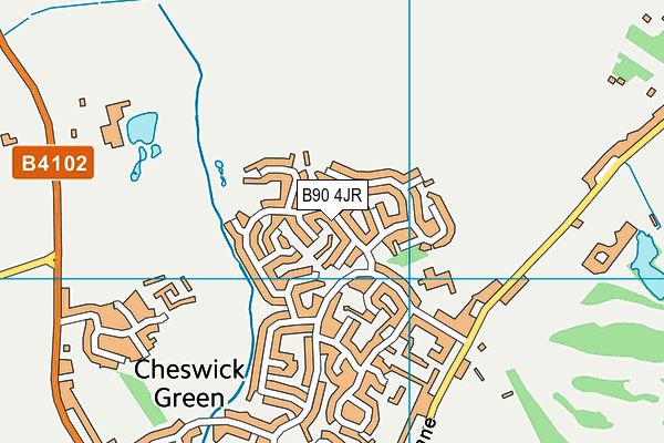 B90 4JR map - OS VectorMap District (Ordnance Survey)