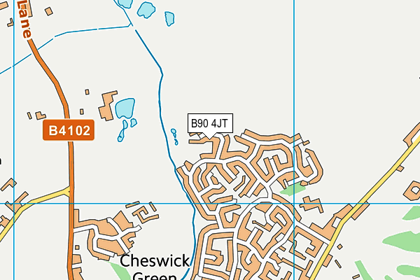 B90 4JT map - OS VectorMap District (Ordnance Survey)