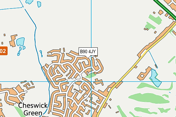 B90 4JY map - OS VectorMap District (Ordnance Survey)