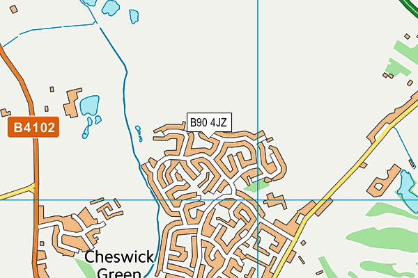 B90 4JZ map - OS VectorMap District (Ordnance Survey)