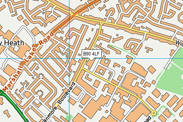 B90 4LF map - OS VectorMap District (Ordnance Survey)