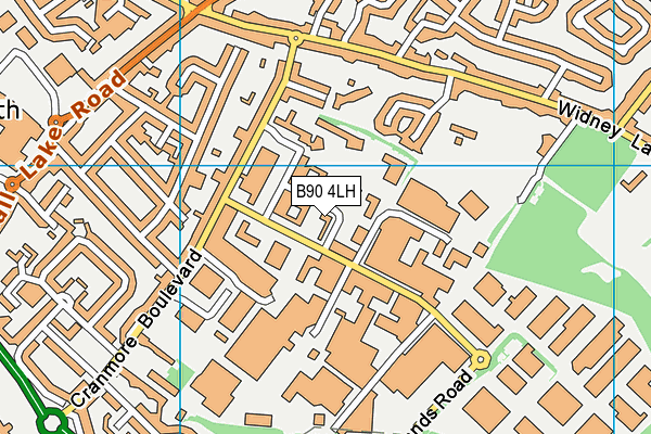 B90 4LH map - OS VectorMap District (Ordnance Survey)