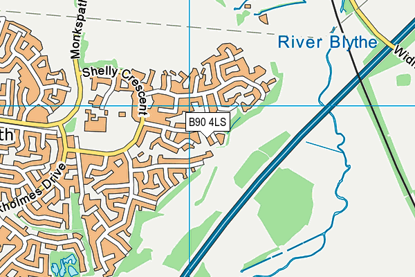 B90 4LS map - OS VectorMap District (Ordnance Survey)