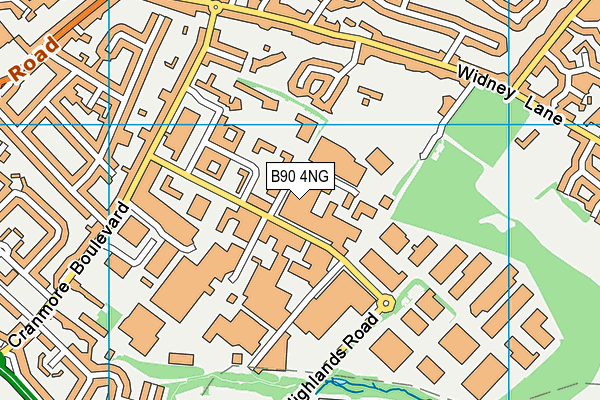 B90 4NG map - OS VectorMap District (Ordnance Survey)