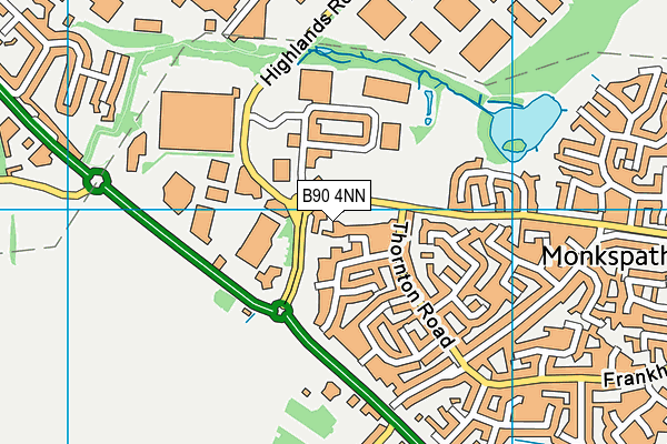 B90 4NN map - OS VectorMap District (Ordnance Survey)