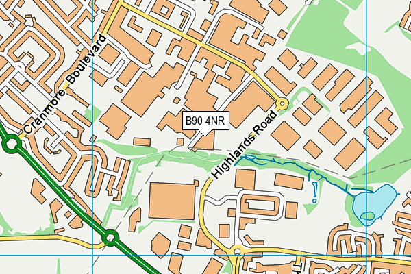 B90 4NR map - OS VectorMap District (Ordnance Survey)