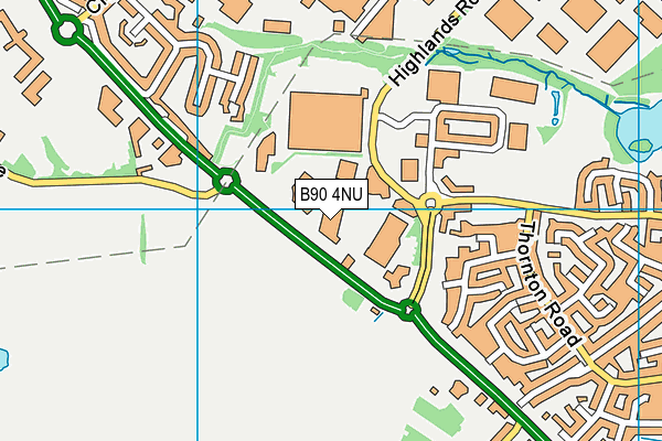 B90 4NU map - OS VectorMap District (Ordnance Survey)
