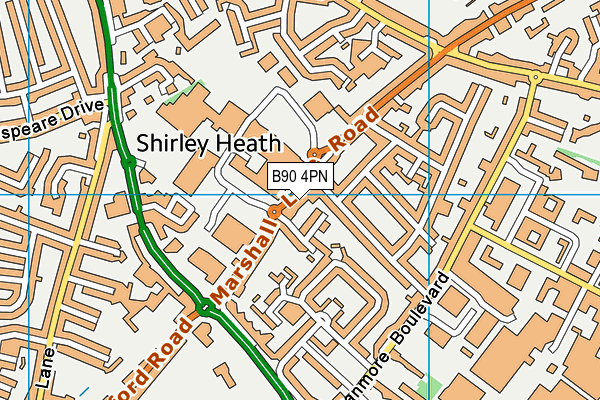 B90 4PN map - OS VectorMap District (Ordnance Survey)