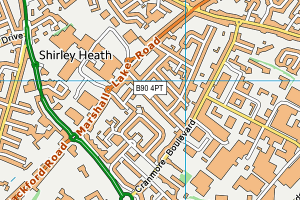 B90 4PT map - OS VectorMap District (Ordnance Survey)