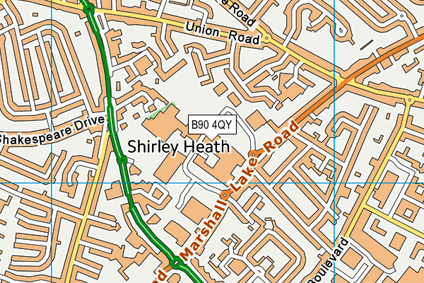 Puregym (Solihull Sears Retail Park) map (B90 4QY) - OS VectorMap District (Ordnance Survey)