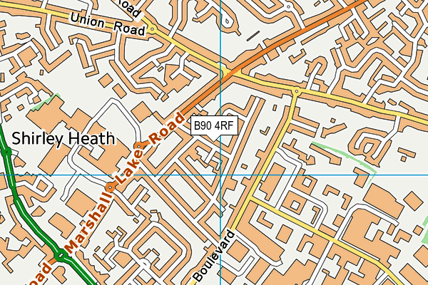 B90 4RF map - OS VectorMap District (Ordnance Survey)