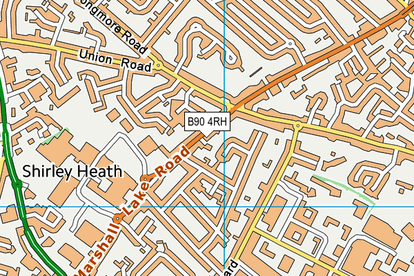 B90 4RH map - OS VectorMap District (Ordnance Survey)