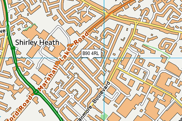 B90 4RL map - OS VectorMap District (Ordnance Survey)