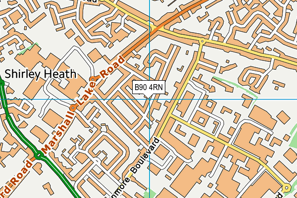 B90 4RN map - OS VectorMap District (Ordnance Survey)