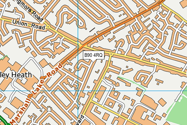 B90 4RQ map - OS VectorMap District (Ordnance Survey)