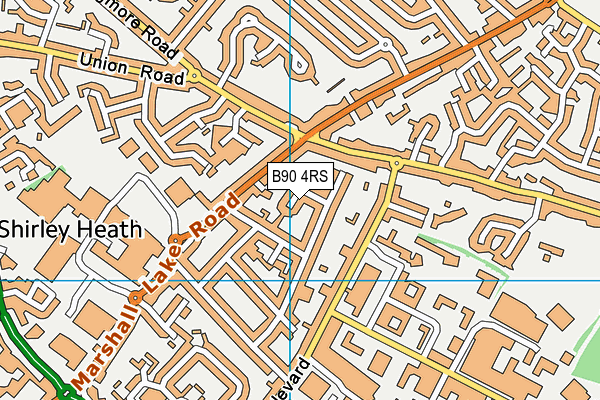 B90 4RS map - OS VectorMap District (Ordnance Survey)
