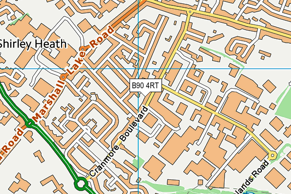B90 4RT map - OS VectorMap District (Ordnance Survey)
