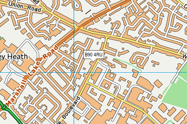B90 4RU map - OS VectorMap District (Ordnance Survey)