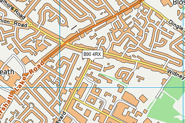 B90 4RX map - OS VectorMap District (Ordnance Survey)