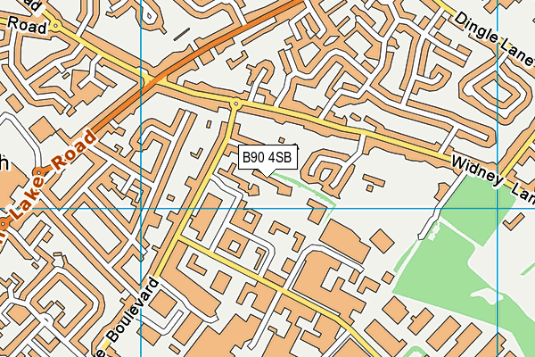 B90 4SB map - OS VectorMap District (Ordnance Survey)