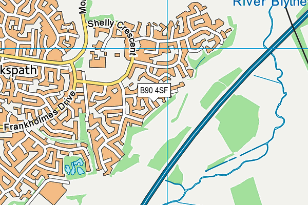 B90 4SF map - OS VectorMap District (Ordnance Survey)