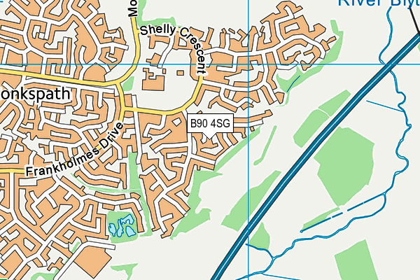 B90 4SG map - OS VectorMap District (Ordnance Survey)