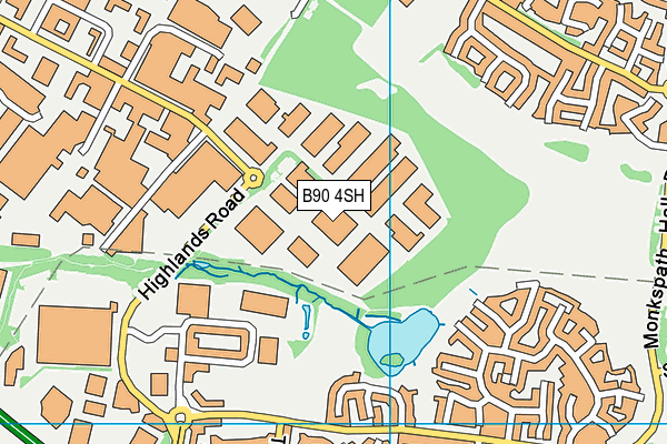 B90 4SH map - OS VectorMap District (Ordnance Survey)