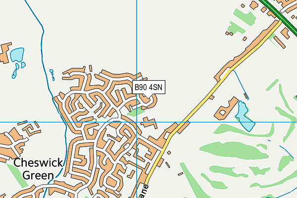 B90 4SN map - OS VectorMap District (Ordnance Survey)