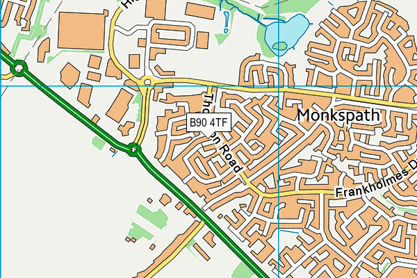 B90 4TF map - OS VectorMap District (Ordnance Survey)