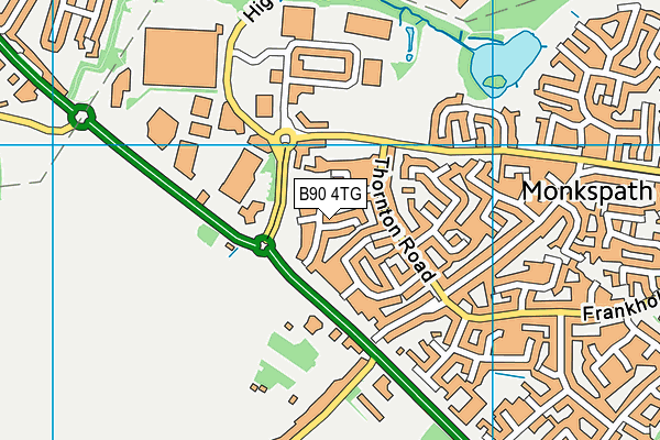 B90 4TG map - OS VectorMap District (Ordnance Survey)
