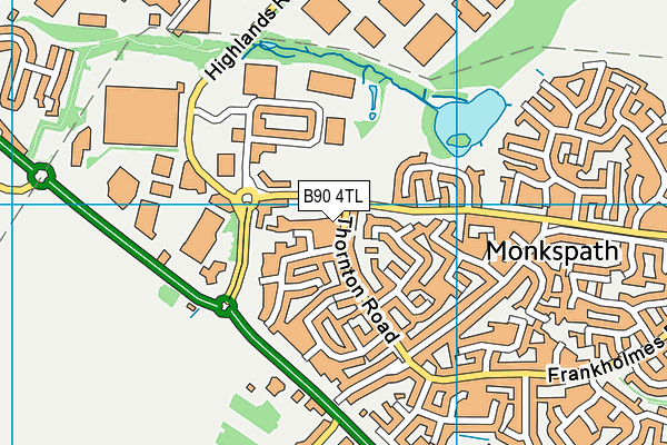 B90 4TL map - OS VectorMap District (Ordnance Survey)