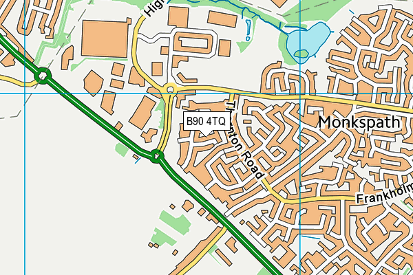 B90 4TQ map - OS VectorMap District (Ordnance Survey)