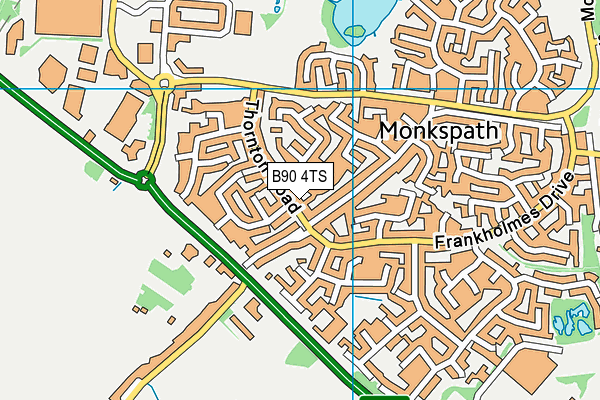 B90 4TS map - OS VectorMap District (Ordnance Survey)