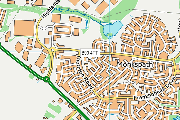 B90 4TT map - OS VectorMap District (Ordnance Survey)