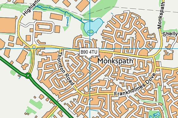 B90 4TU map - OS VectorMap District (Ordnance Survey)