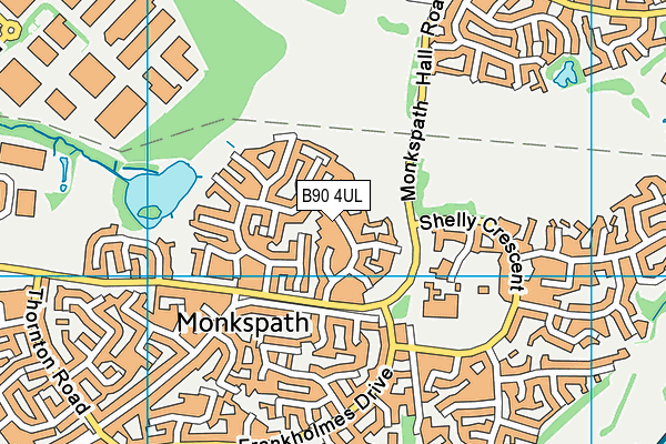 B90 4UL map - OS VectorMap District (Ordnance Survey)